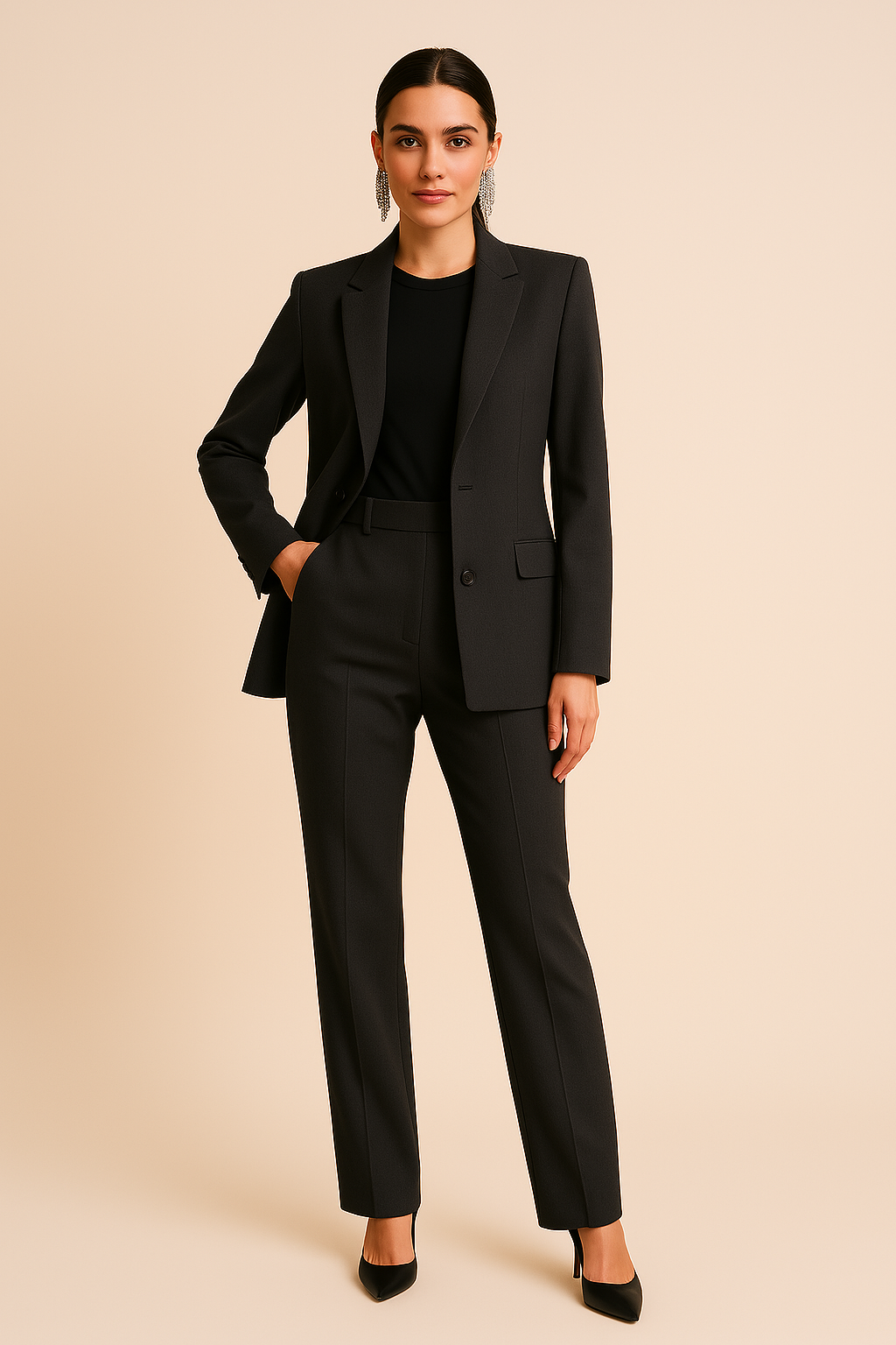 Women's Tailored Trousers | Pleated High-Waisted Wide-Leg