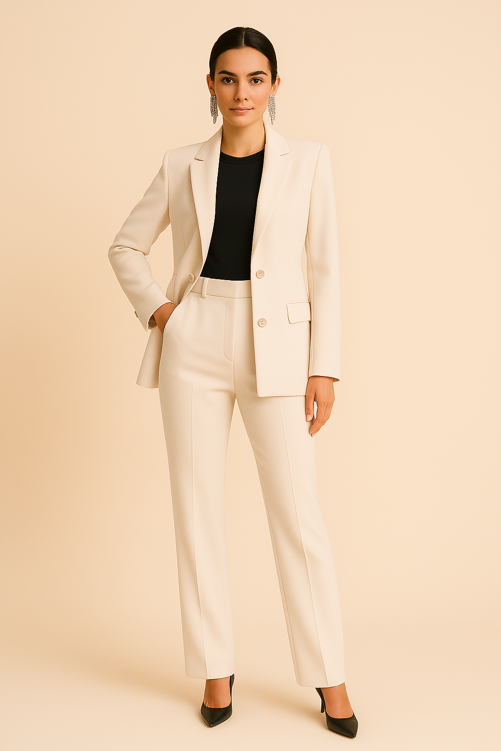 Women's Tailored Trousers | Pleated High-Waisted Wide-Leg