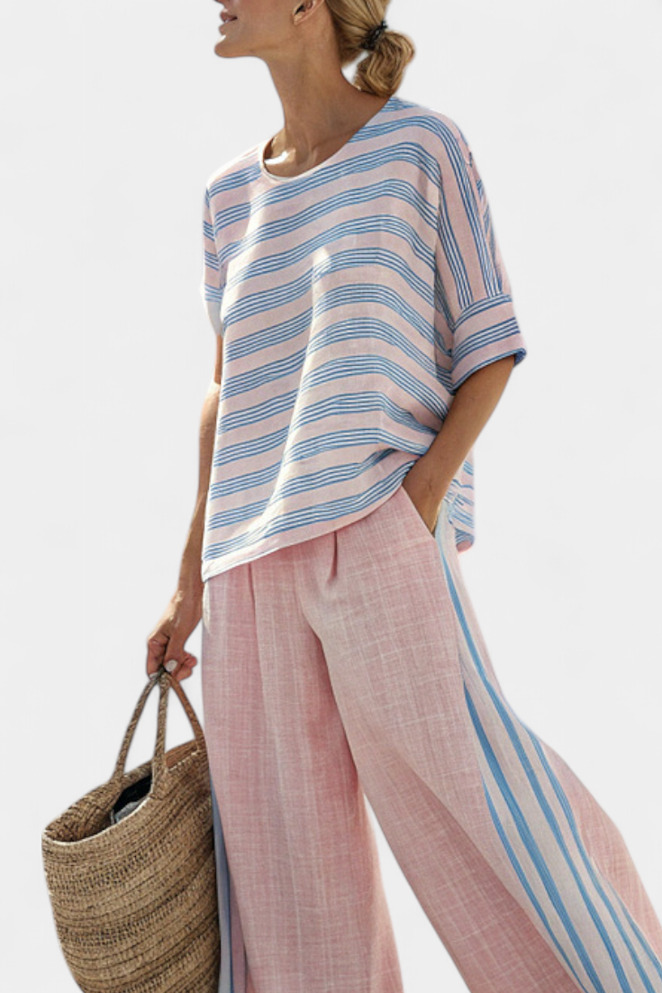 Women's Tailored Trousers | Striped Blue