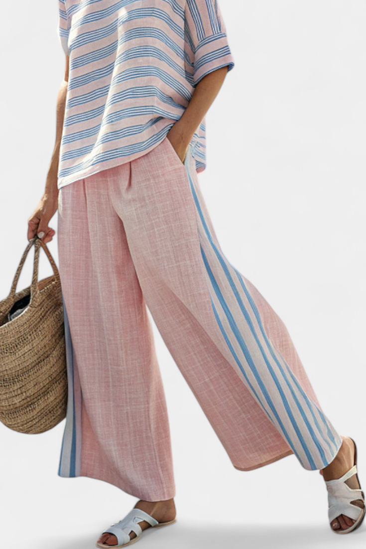 Women's Tailored Trousers | Striped Blue