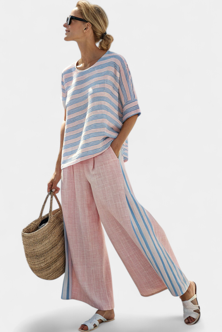 Women's Tailored Trousers | Striped Blue