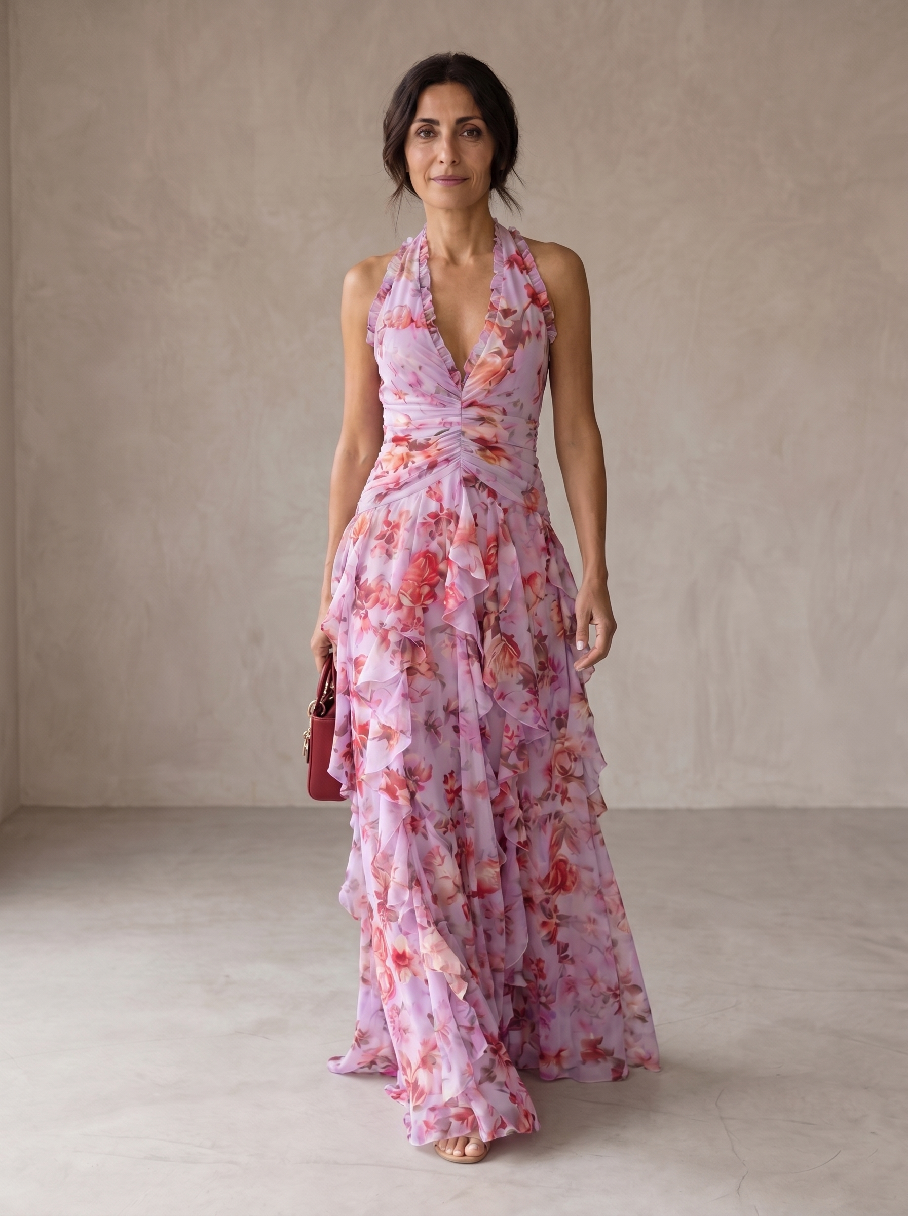 Women's Vacation Maxi Dress | Floral Chiffon