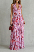 Women's Vacation Maxi Dress | Floral Chiffon