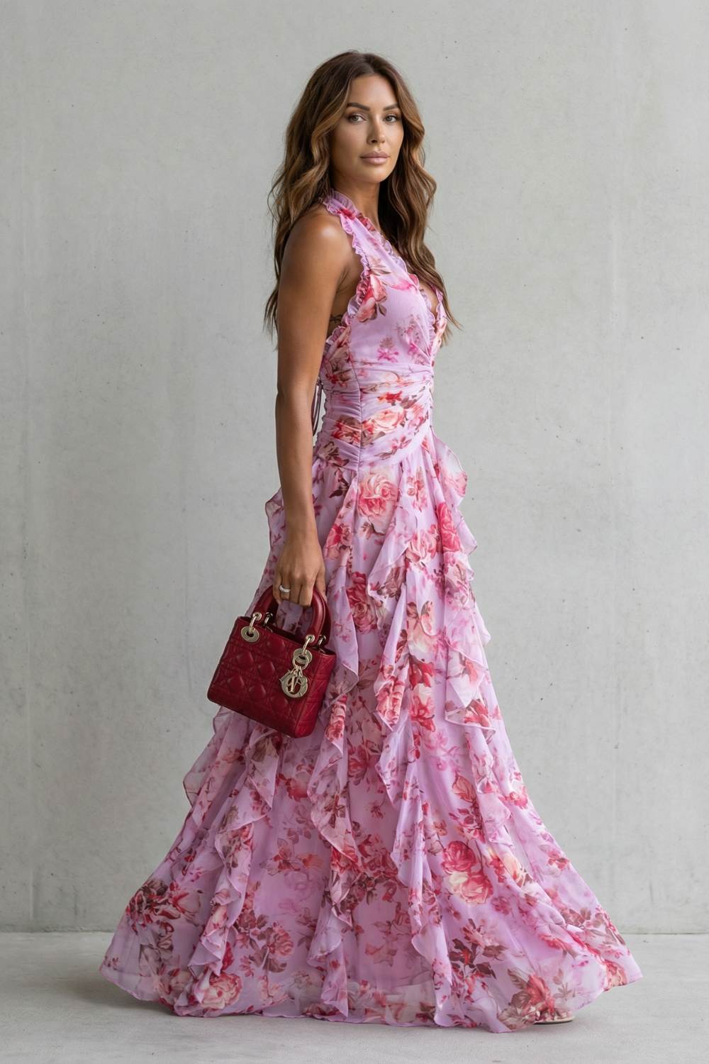 Women's Vacation Maxi Dress | Floral Chiffon