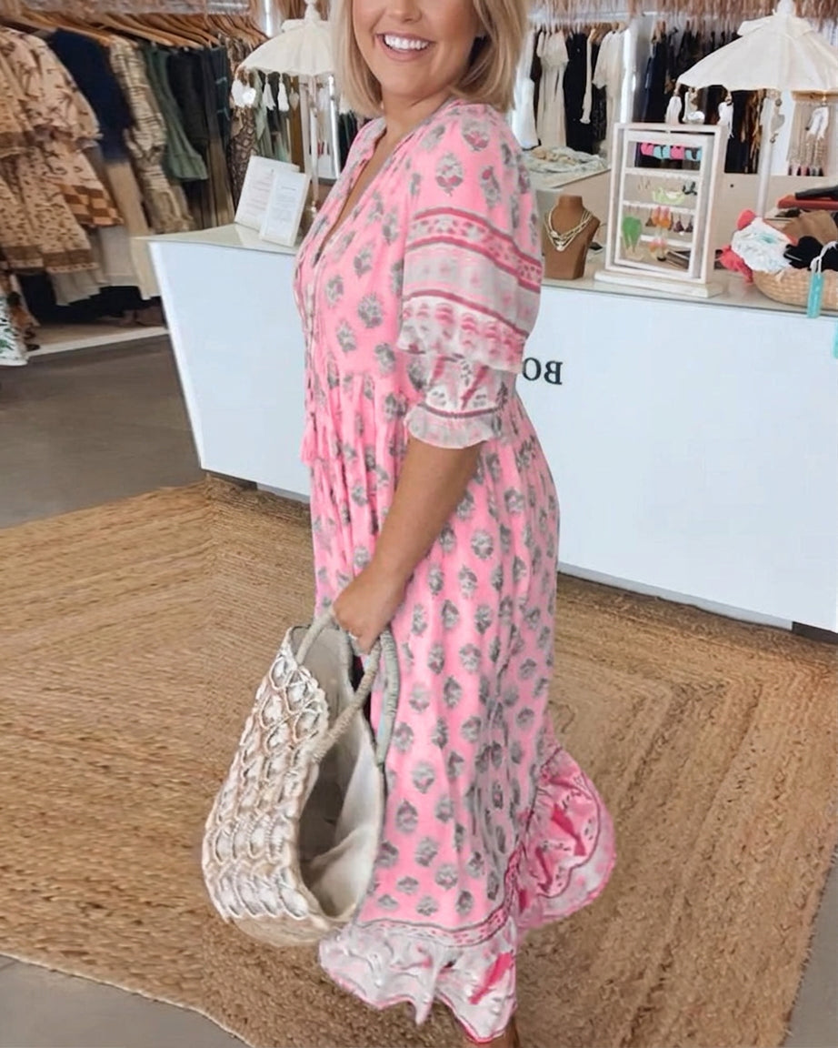 Women's Vacation Maxi Dress | Printed Midi