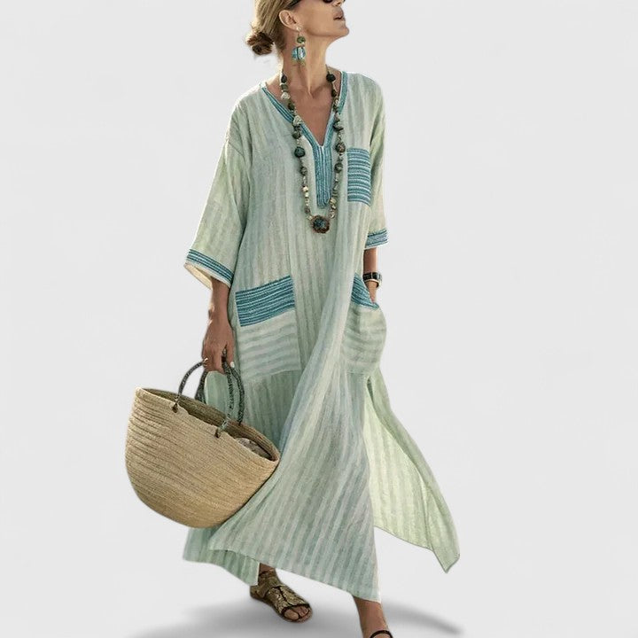 Women's Vacation Maxi Dress | V-Neck Bohemian