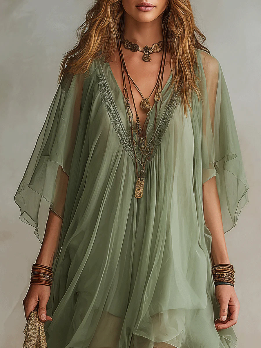Women's Vacation Maxi Dress | V-Neck Tiered