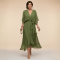 Women's Wedding Guest Dress | V-Neck Chiffon