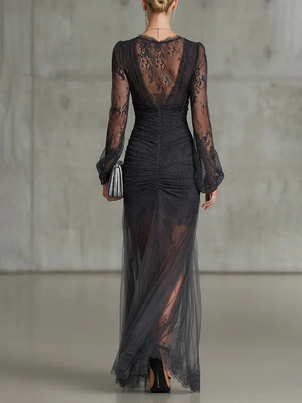 Women's Wedding Guest Dress | V-Neck Long-Sleeve