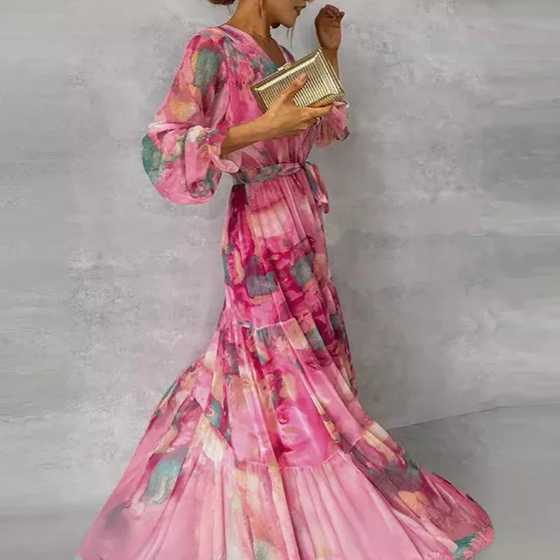 Women's Wedding Guest Gown | Floral Wrap