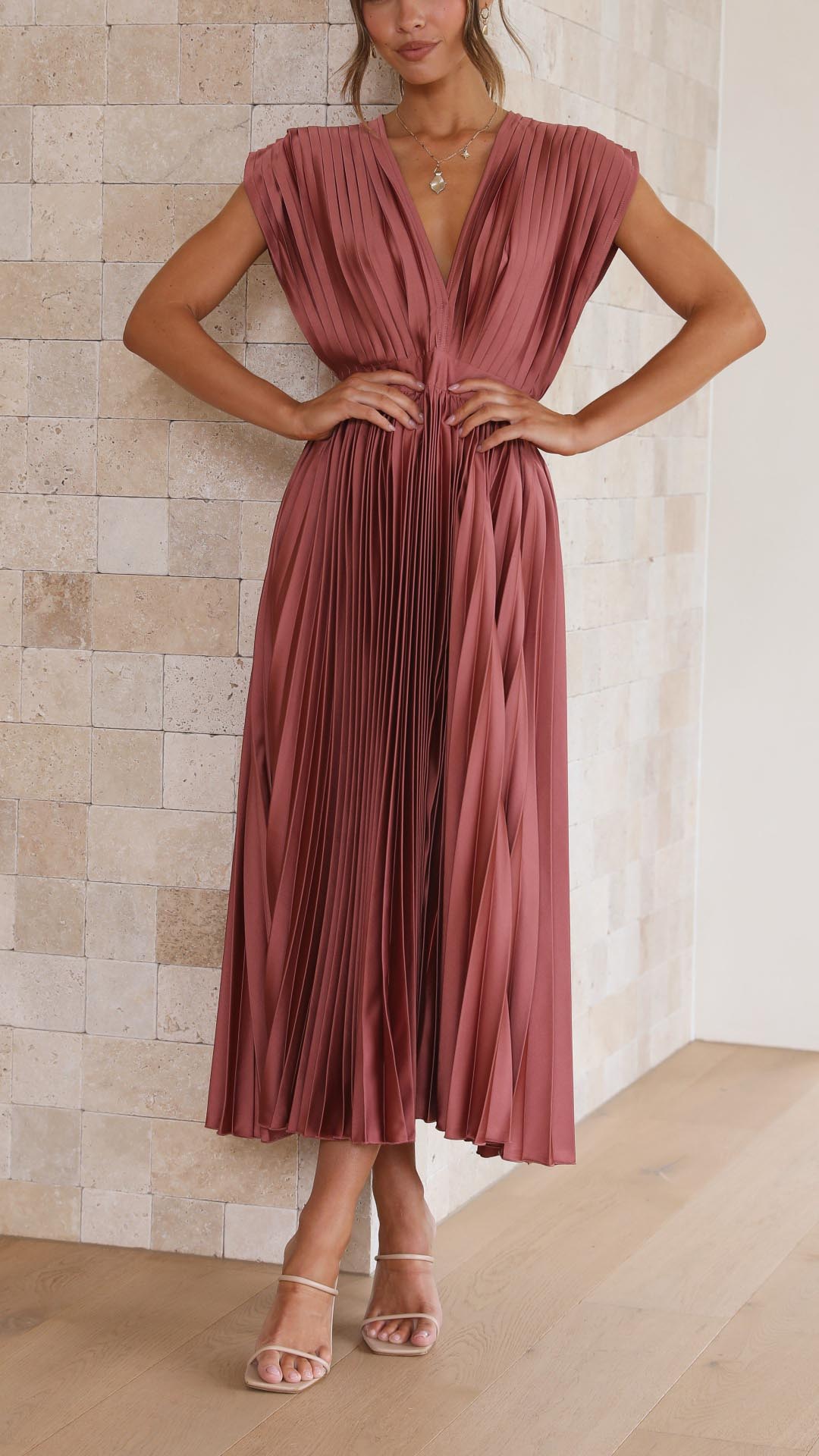 Women's Wedding Guest Gown | Pleated Vacation