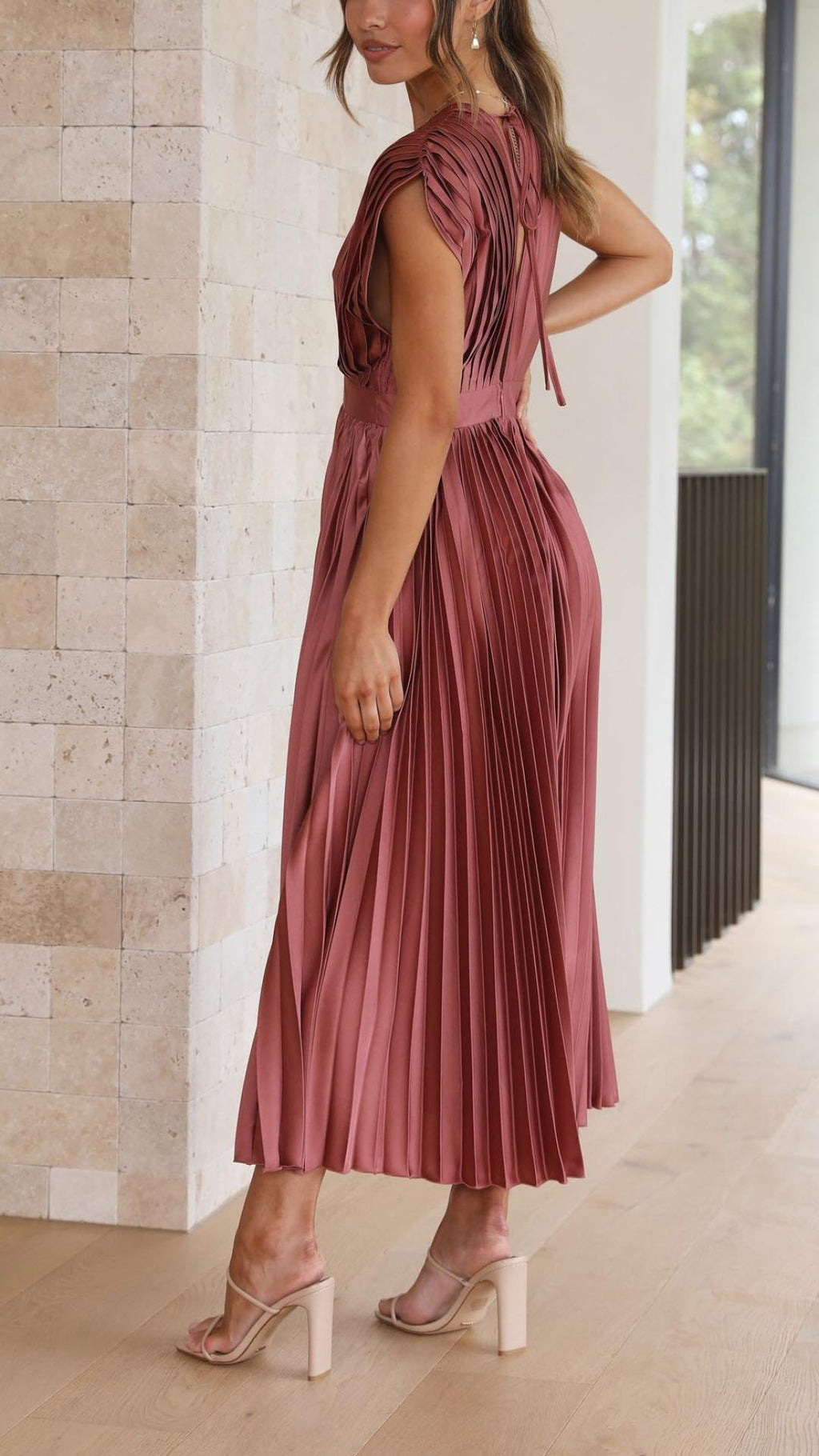 Women's Wedding Guest Gown | Pleated Vacation