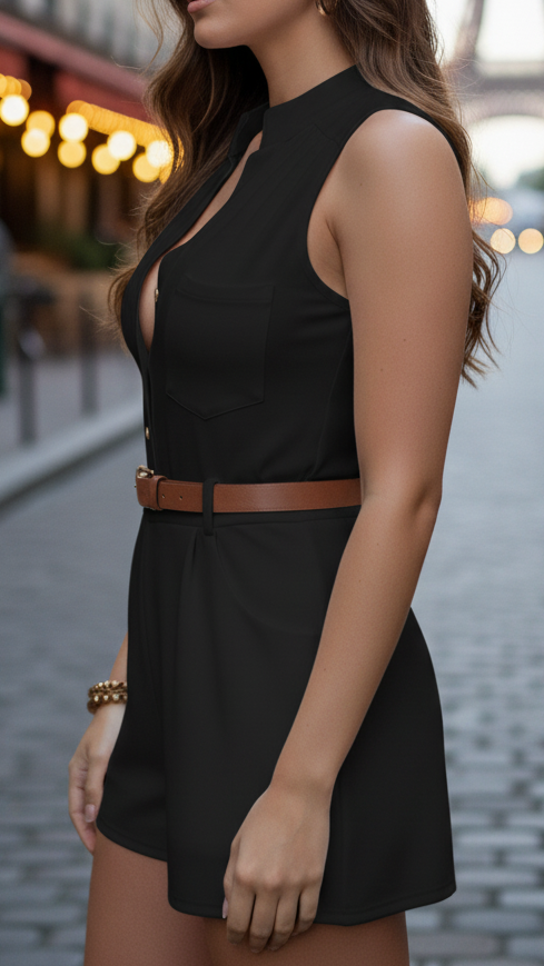 Women's Wide-Leg Jumpsuit | V-Neck Sleeveless
