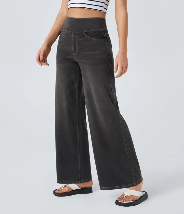 Women's Wide-Leg Pants | Waisted Jeans