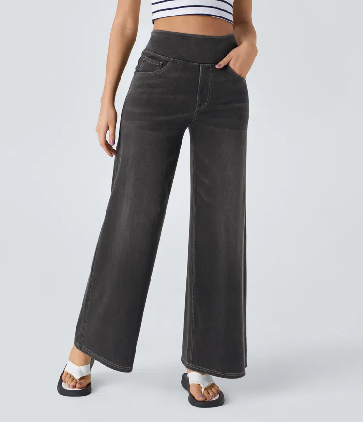 Women's Wide-Leg Pants | Waisted Jeans