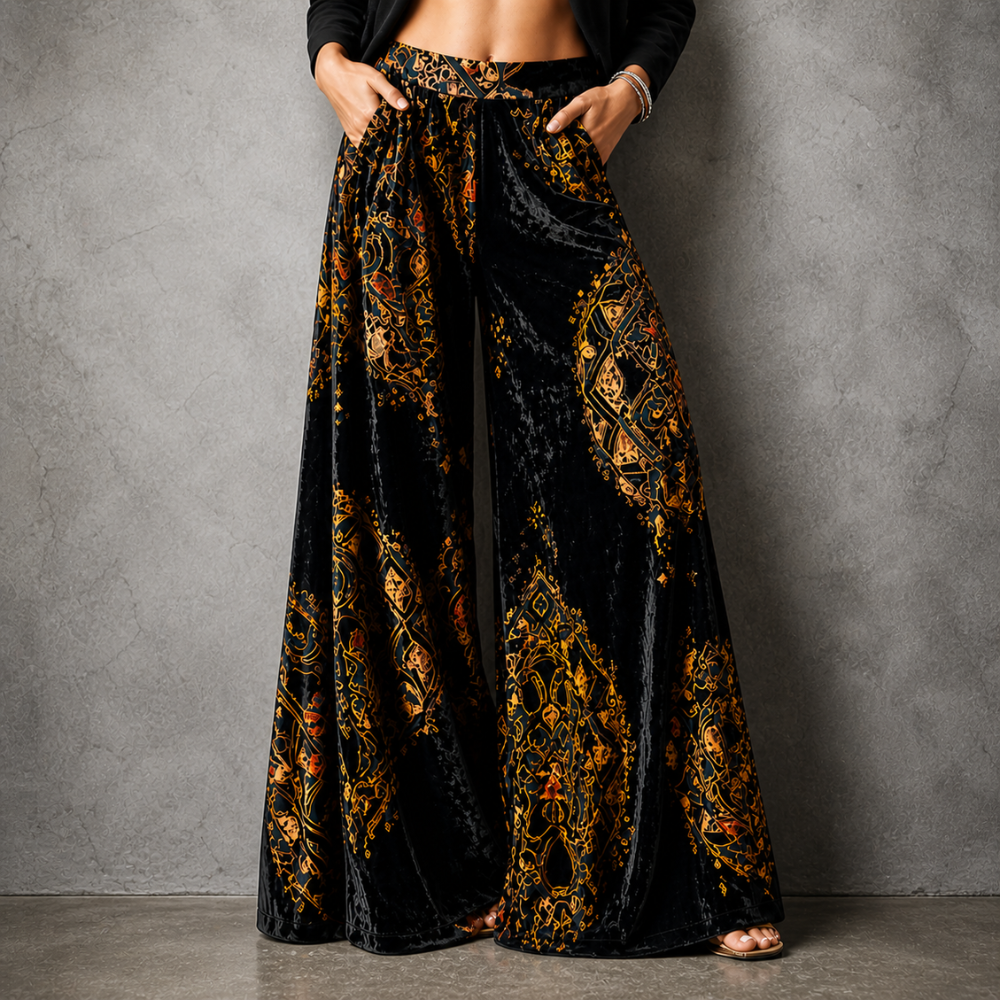 Women's Wide-Leg Trousers | Boho High-Waisted Summer