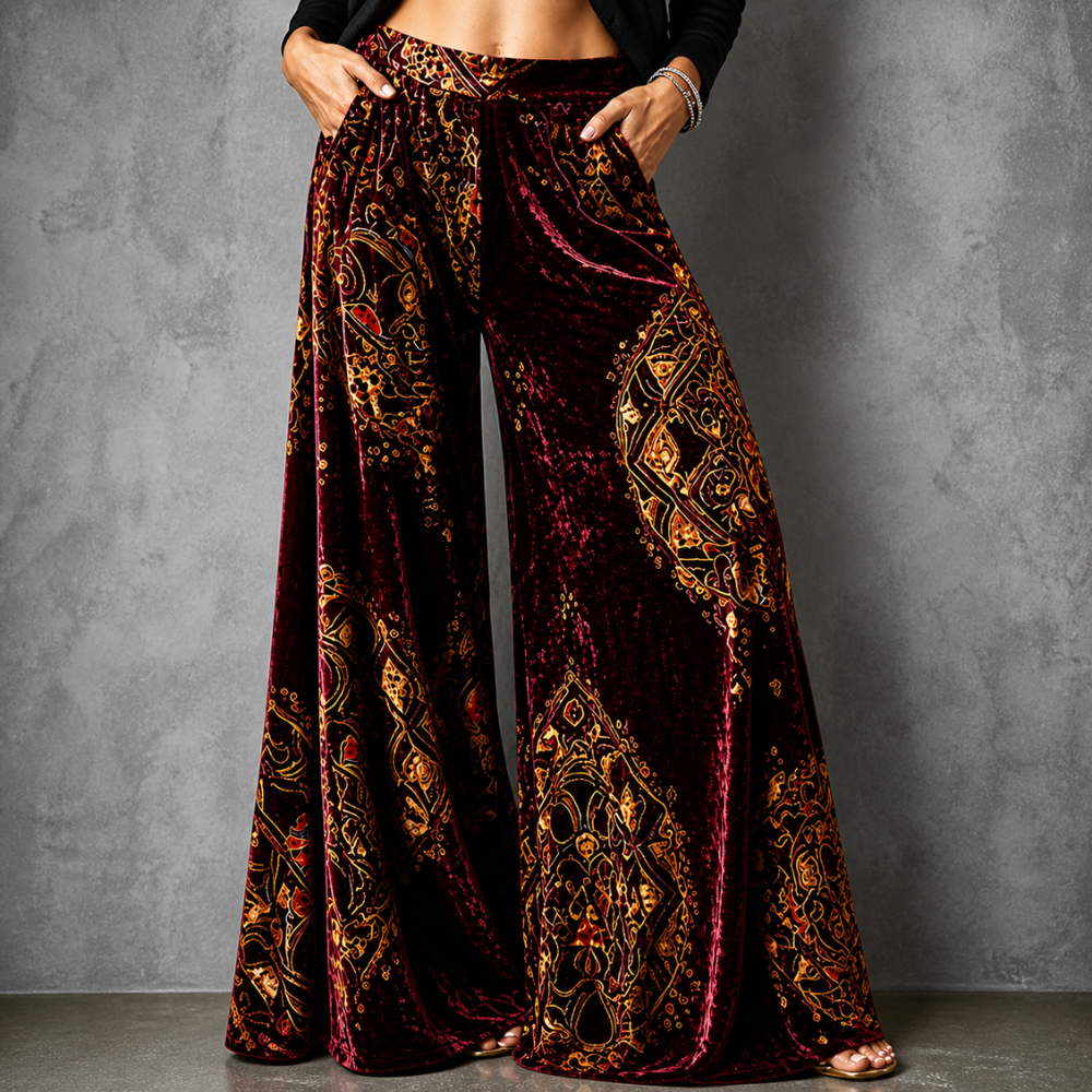 Women's Wide-Leg Trousers | Boho High-Waisted Summer