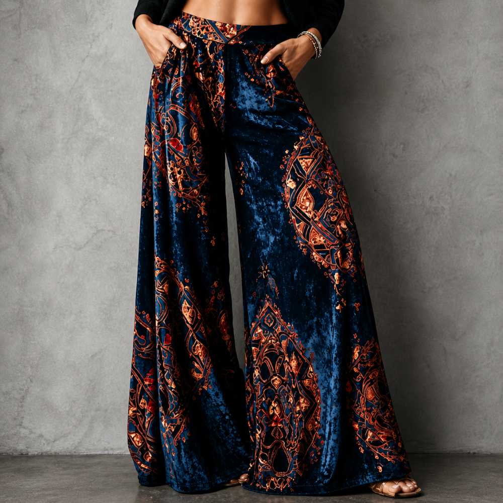 Women's Wide-Leg Trousers | Boho High-Waisted Summer